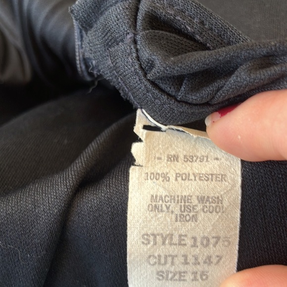 Vintage 70s Pleated Top Black Polyester Jumpsuit - Picture 6 of 6